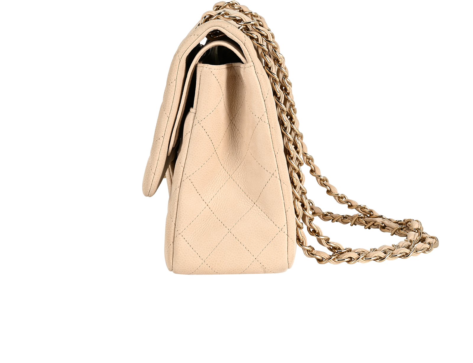 Classic Jumbo Double Flap, &pound;5,900, Handbags, Nude, Caviar Leather, Bottom view